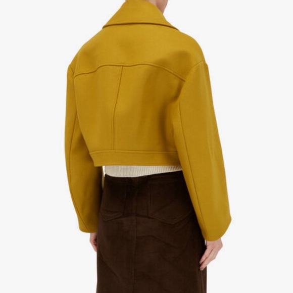 KHAITE Gelman Mustard Jacket mustard yellow wool zip boxy jacket - Picture 2 of 6